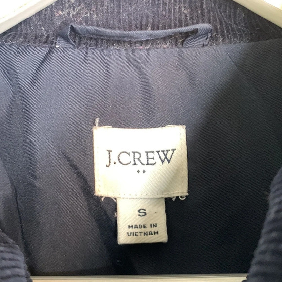 J. Crew Women’s Navy Diamond Quilted Puffer Utility Jacket Sz S - Picture 4 of 10